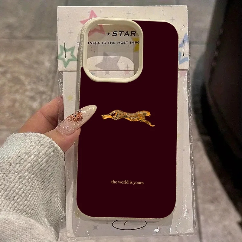 Wine & Beer Quito - Casing HP Motif Leopard Merah Anggur