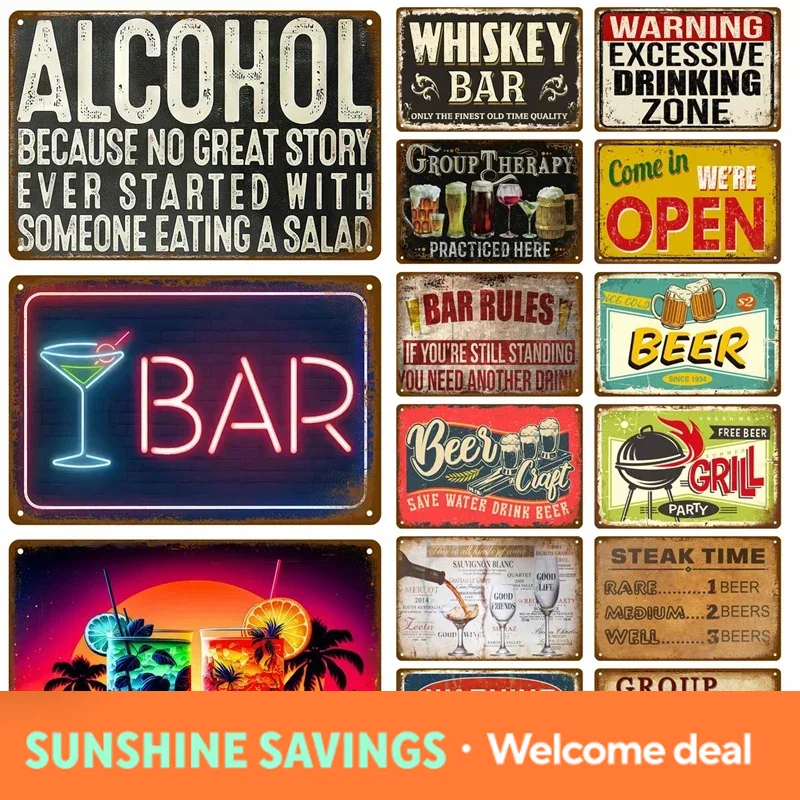 Wine Beer Europe - Papan Logam Tanda Merek Whiskey Wine