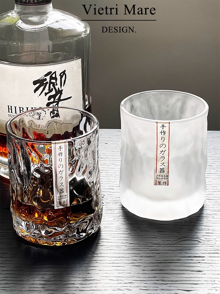 Wine Beer Whiskey - Gelas Kaca Vietnam Buatan Tangan Motif