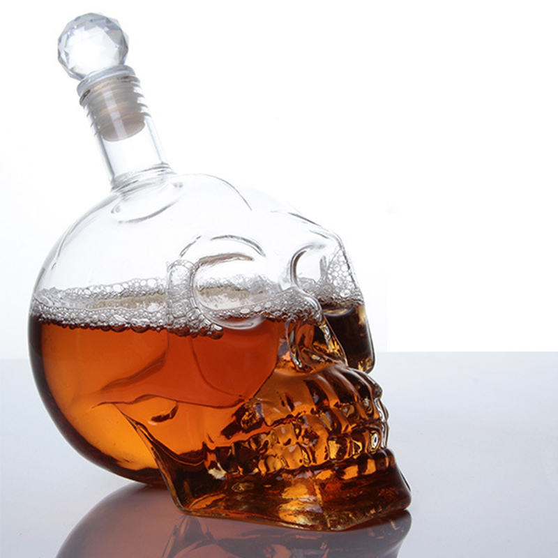 Wine Beer Glass Set - Botol kristal dekanter kepala tengkorak kreatif