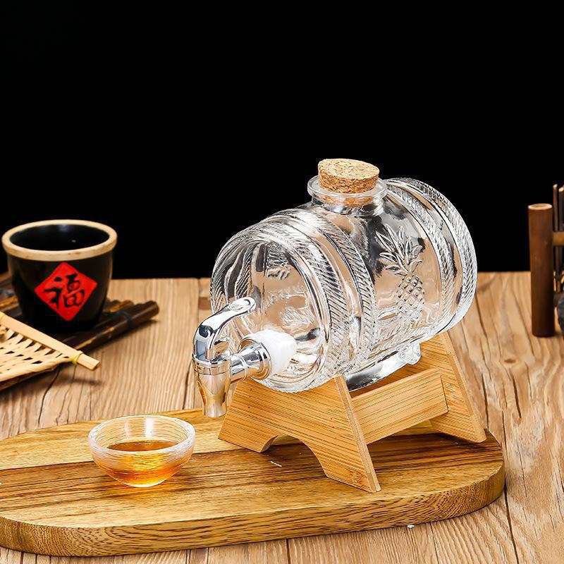 Wine Beer Whiskey - Botol Wiski Kaca 1L, Tong Anggur,