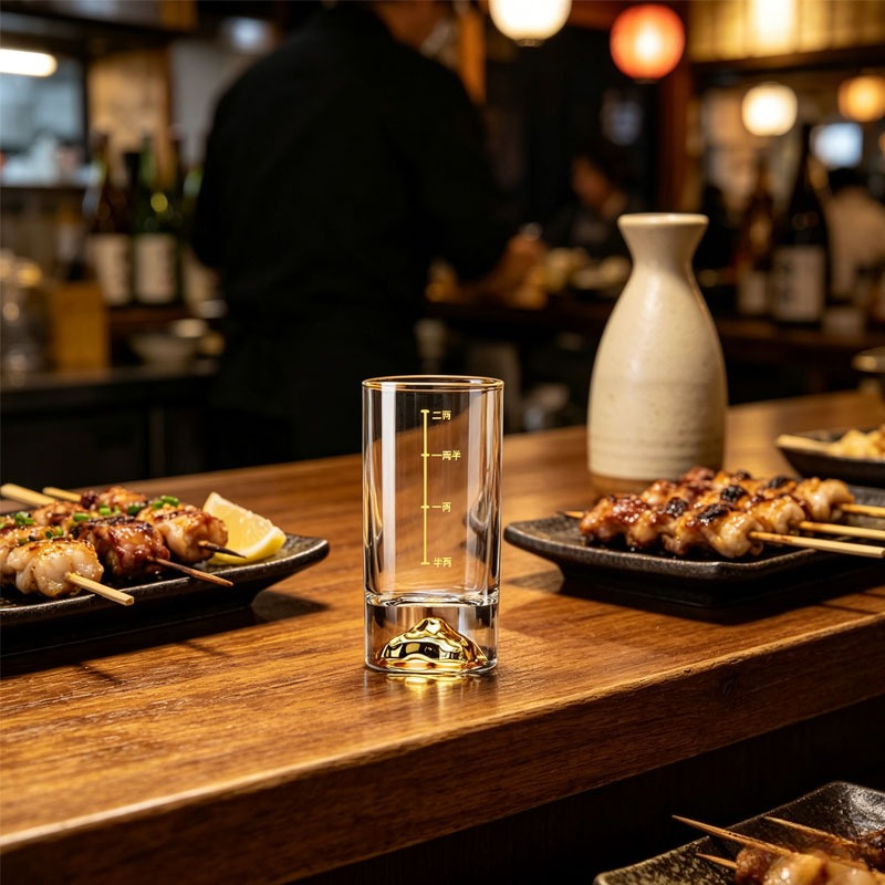 Wine Beer Spirits - Gelas Koktail Mewah Kristal Berlapis Emas