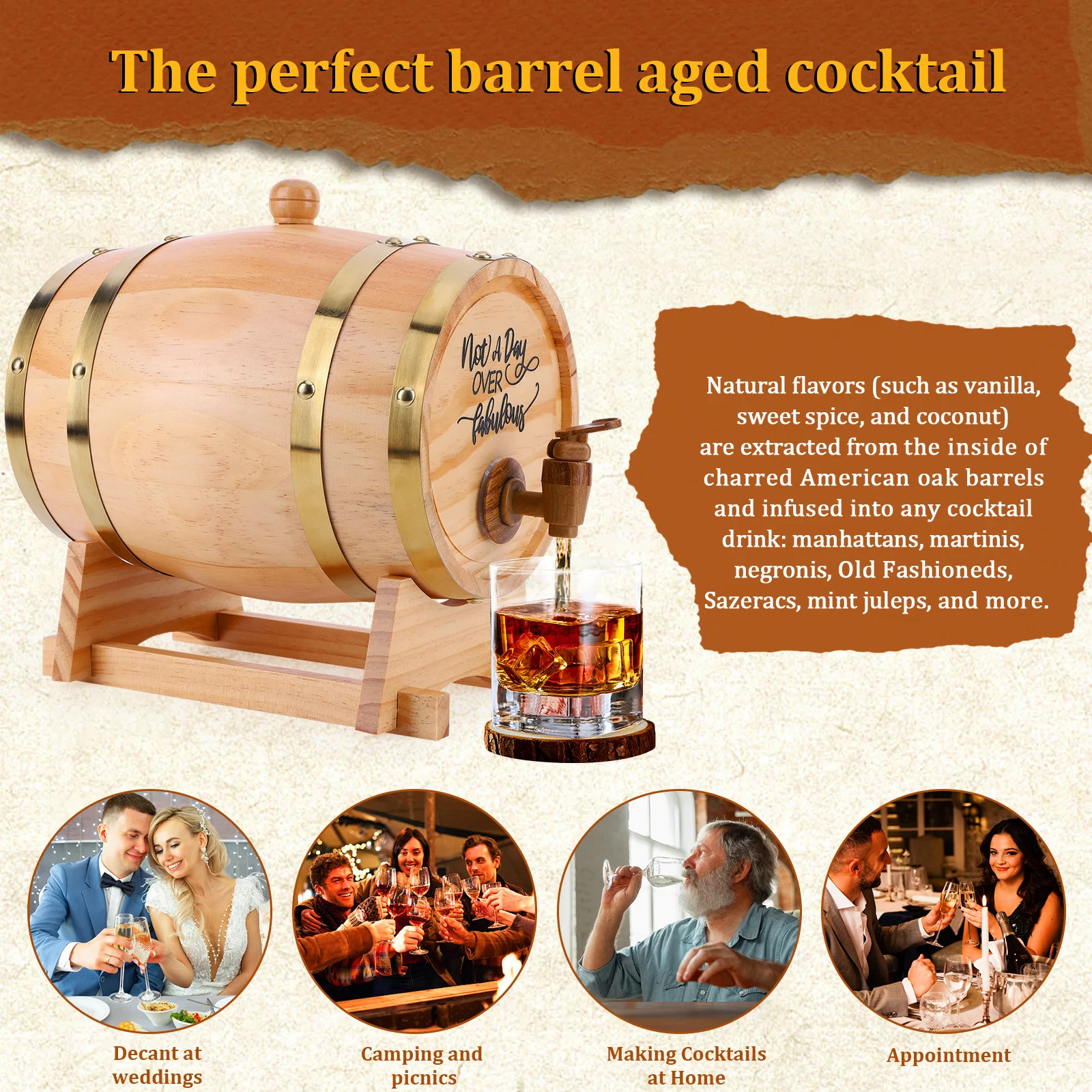 Tong Wiski Kayu 3L dengan Dudu - Wine Beer Whiskey ulasan dan harga