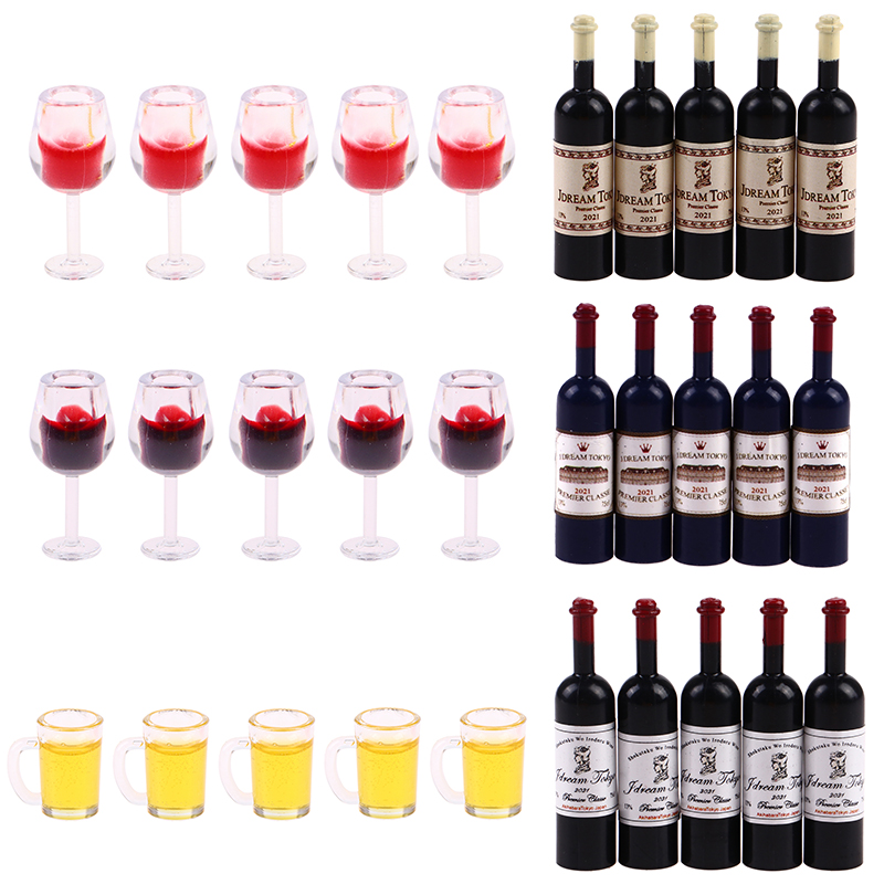 5 Buah 1:12 Rumah Boneka Minia - Wine Beer Europe ulasan dan harga
