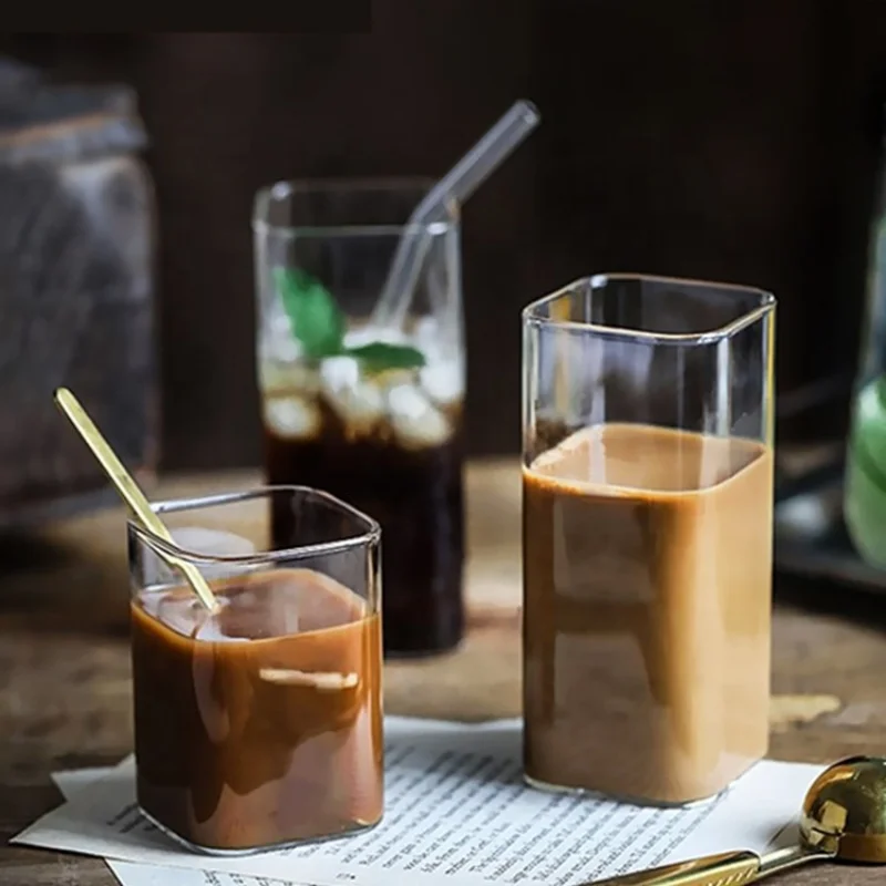 Gelas Kaca Sederhana Persegi G - Wine Beer Coffee Drink ulasan dan harga