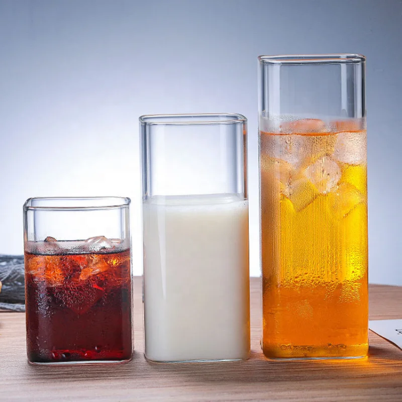 Gelas Kaca Sederhana Persegi G - Wine Beer Coffee Drink ulasan dan harga
