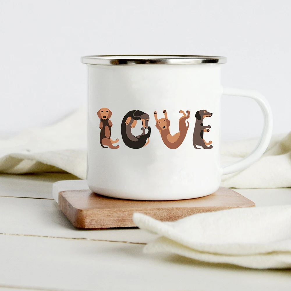 Lucu Dachshund cetak kreatif E - Wine Beer Coffee Drink ulasan dan harga